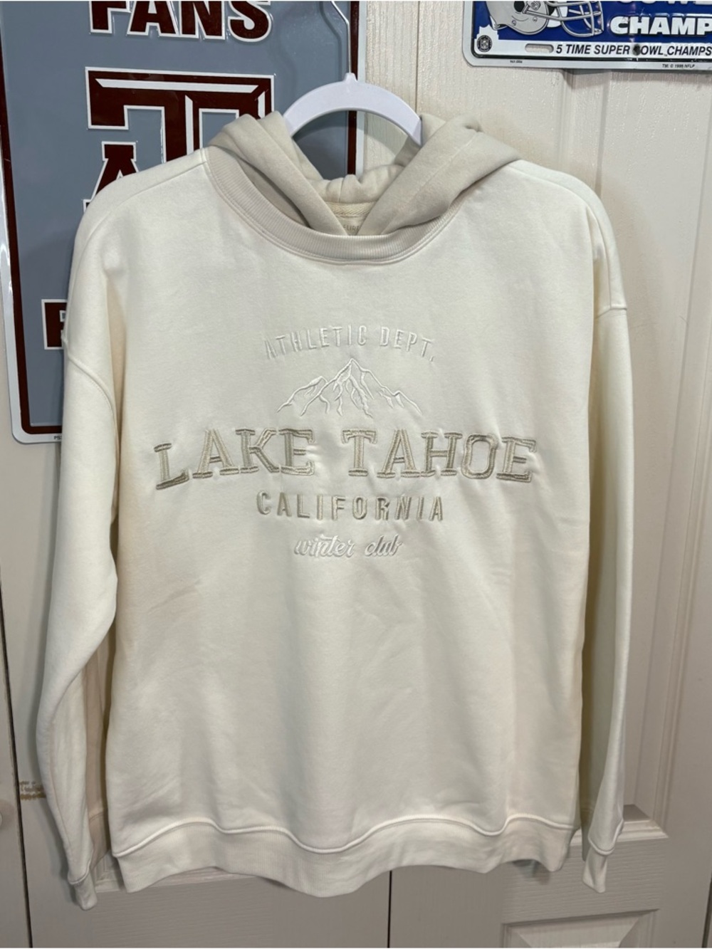 Ultra Flirt Cream Lake Tahoe Embroidered Hoodie